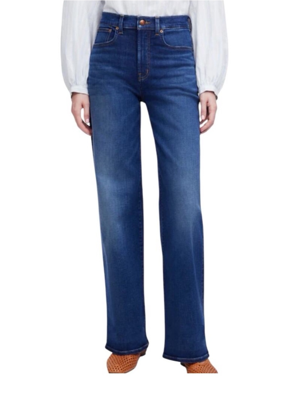 Madewell Perfect Vintage Wide Leg Jeans Pipestone Wash Super Stretch Size 30
